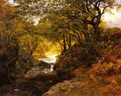 乔治 维卡特 科尔 : Deer In A Woodland Glade